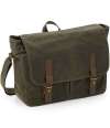 QD653 Quadra Heritage Waxed Canvas Messenger Bag Olive Green colour image